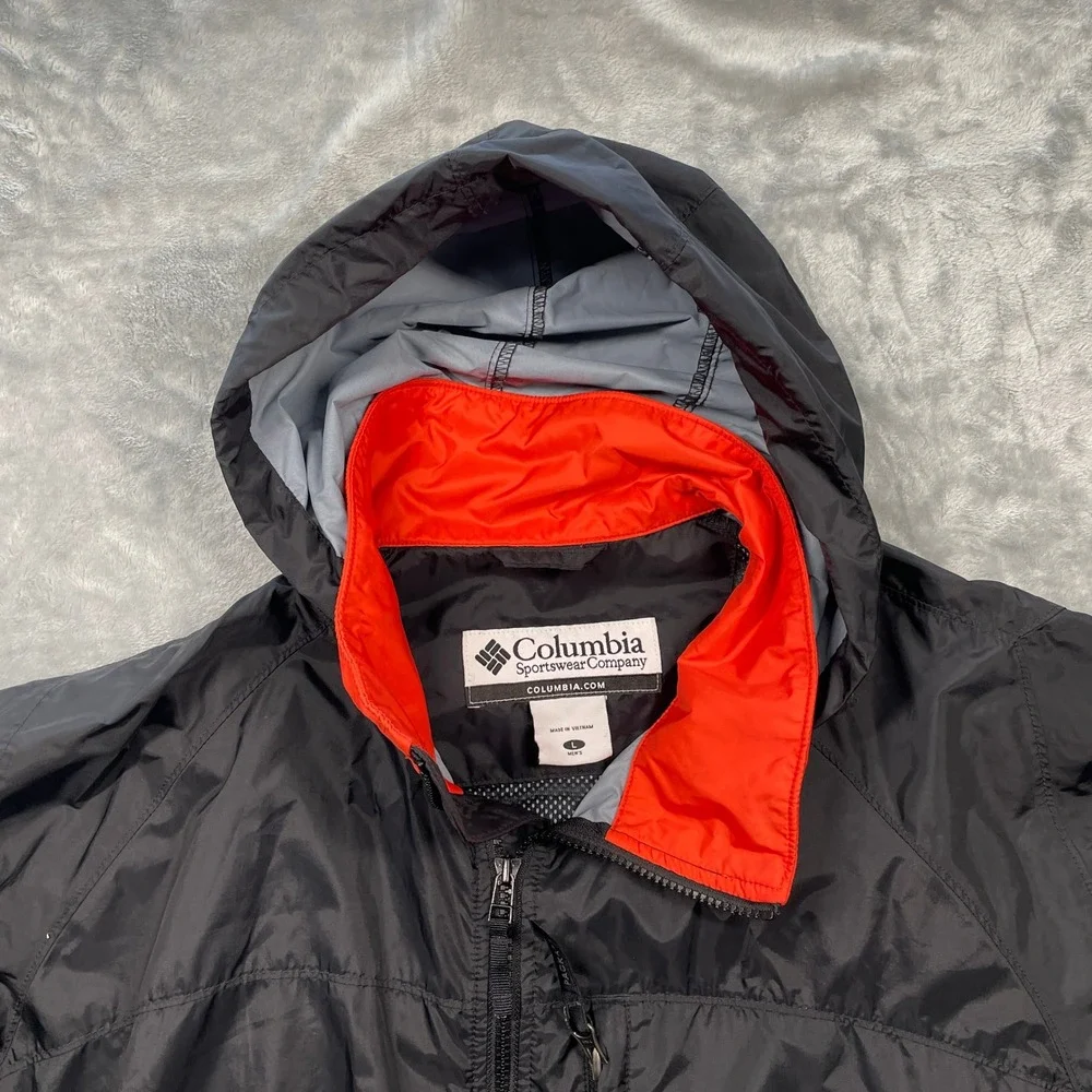 Columbia Oregon State Beavers Packable Raincoat Mens Black Orange Good Hooded L - Picture 4 of 16